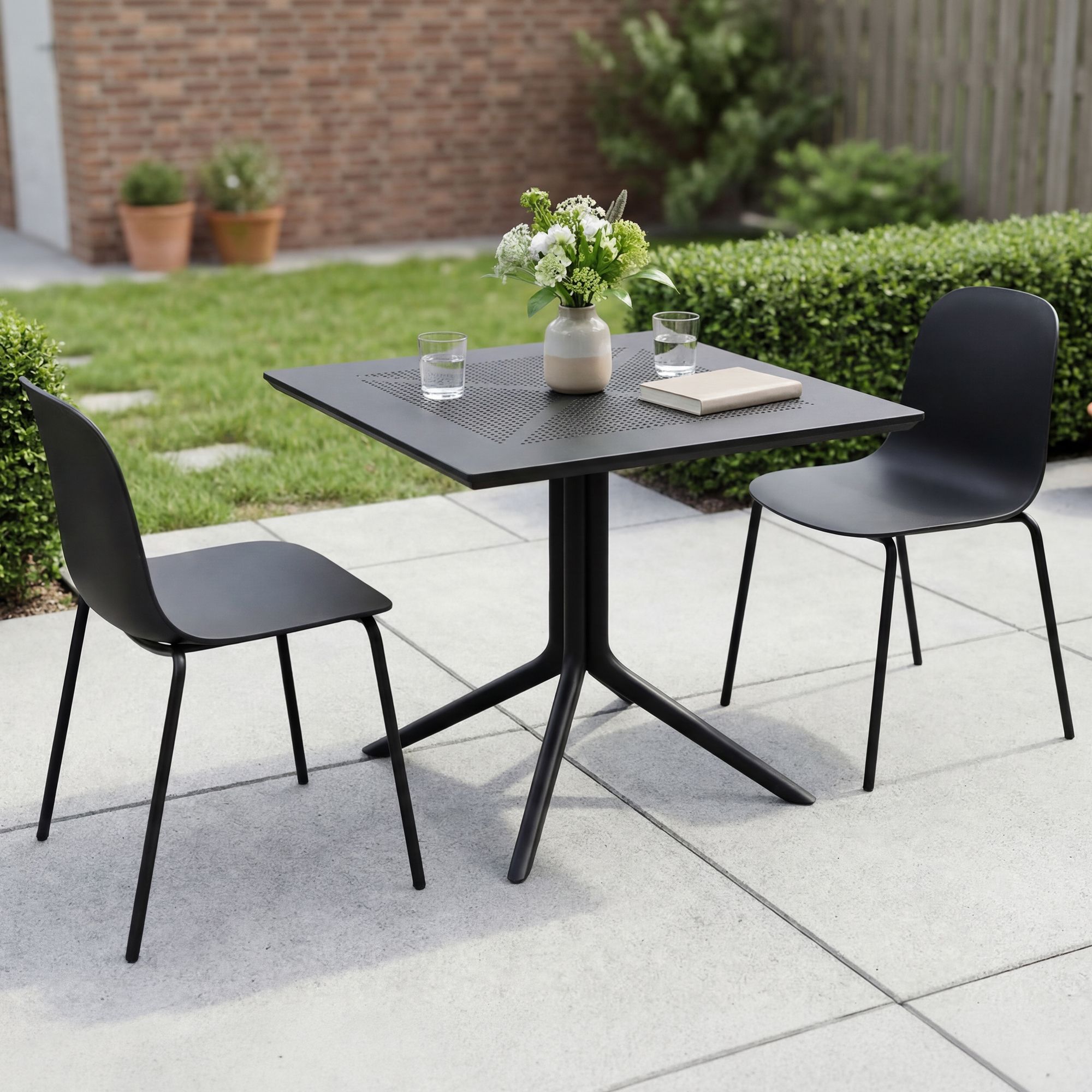 Set mobili da giardino Zeron con 2 sedie