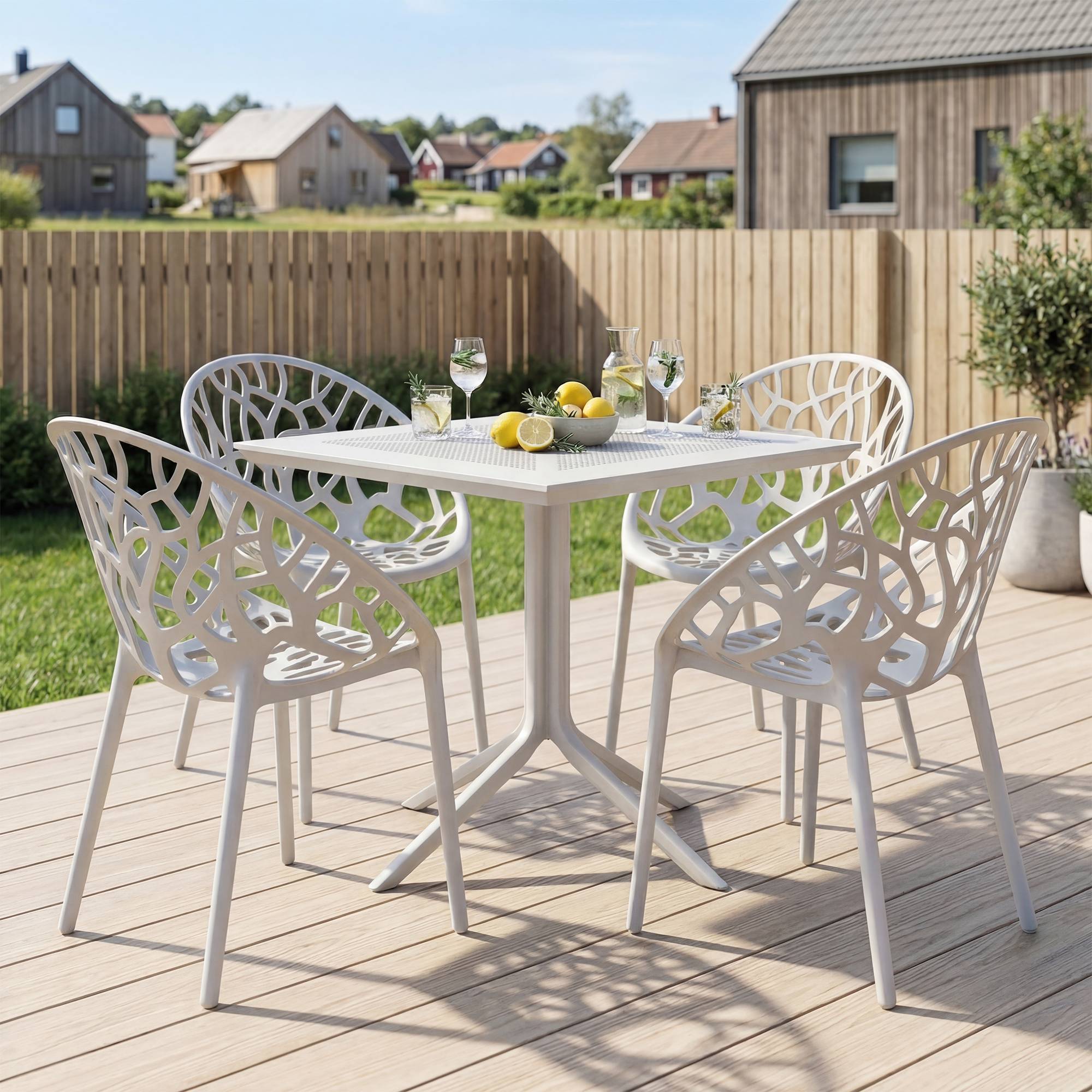 Set mobili da giardino Avara con 4 sedie