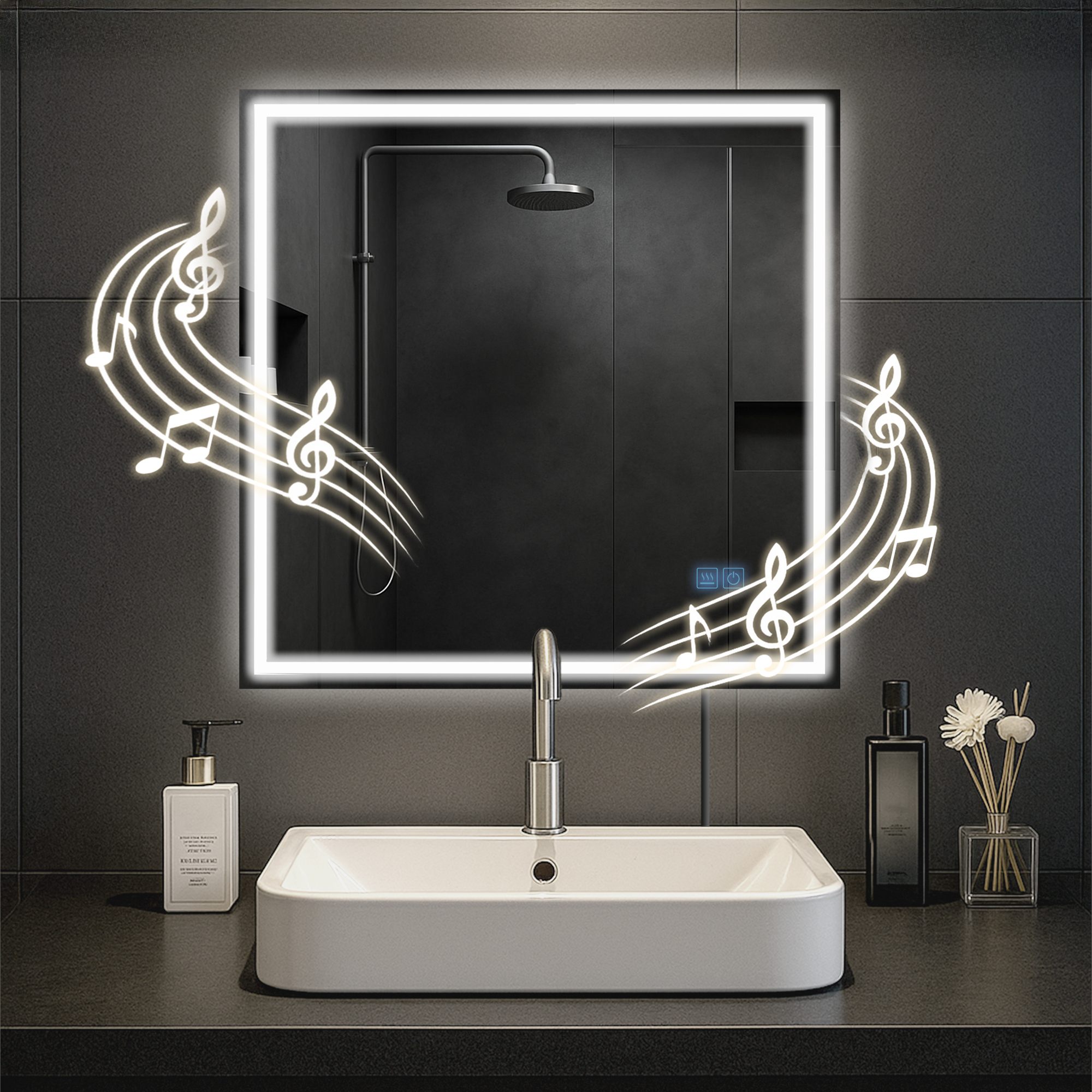 Specchio da bagno Jaffrey con Bluetooth