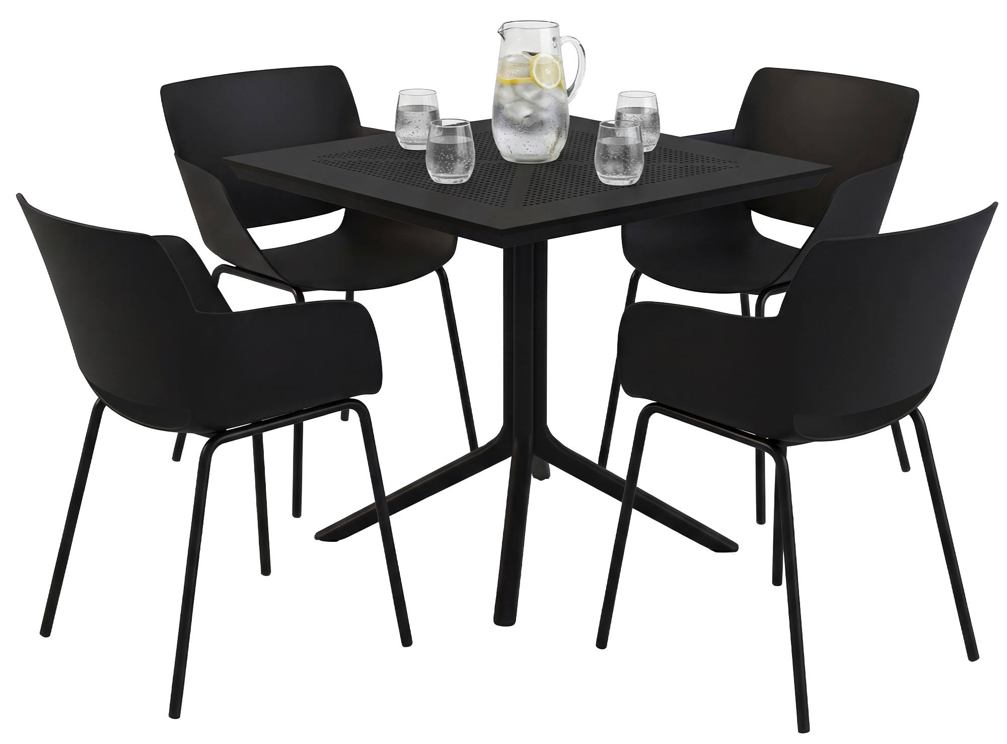 Set da giardino Lirra con 4 sedie