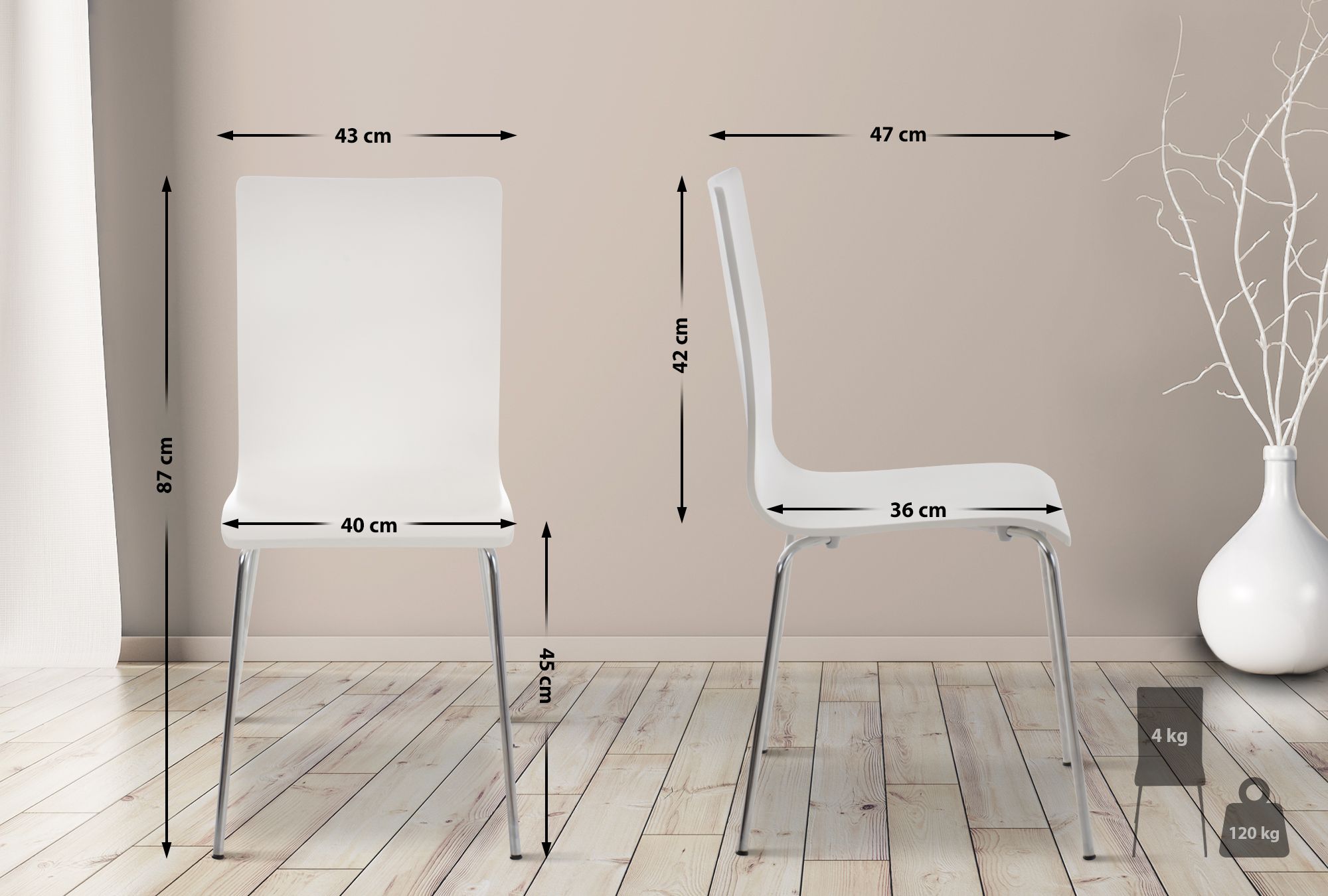 Set 4 Sedie Visitatore PEPE