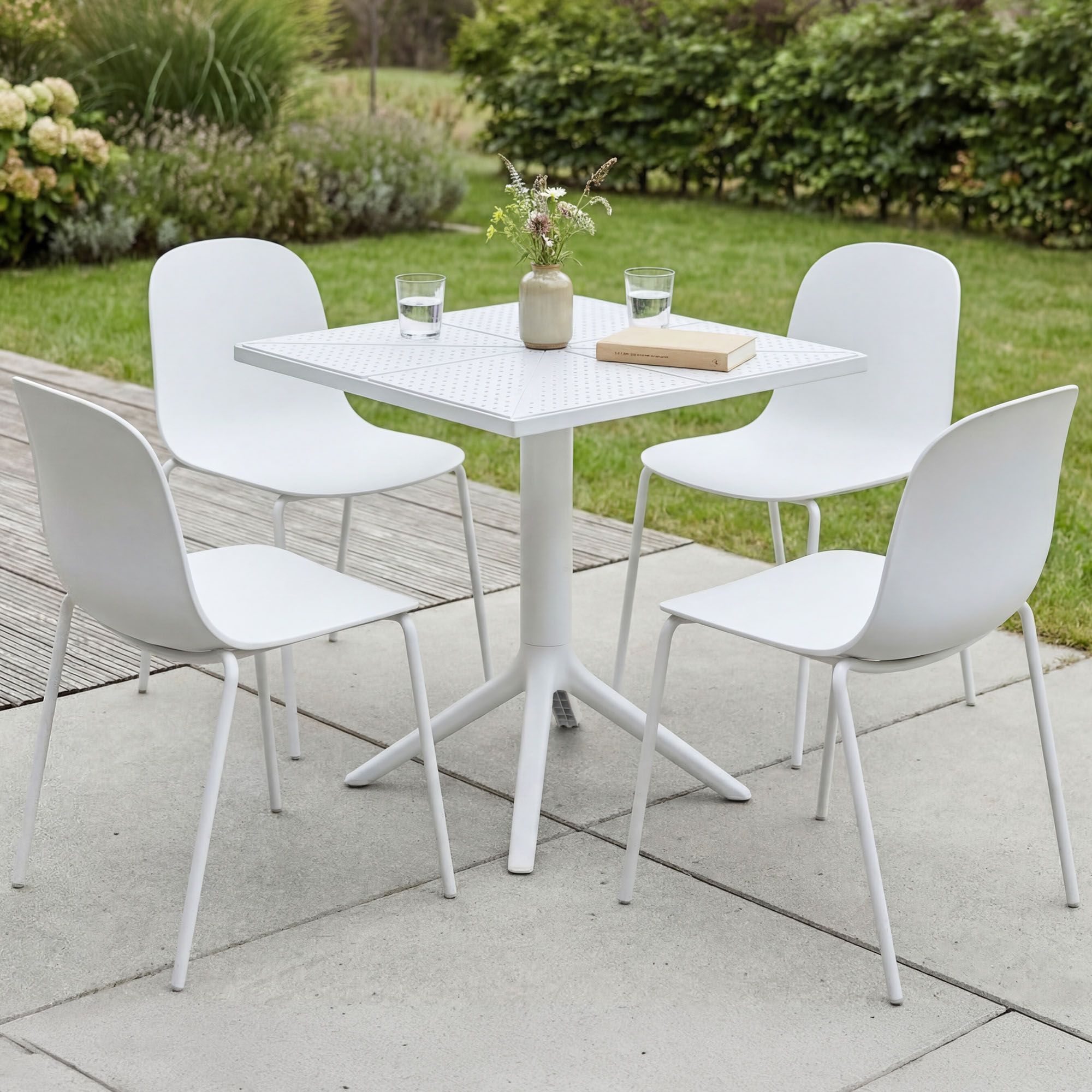Set da giardino Nerra con 4 sedie