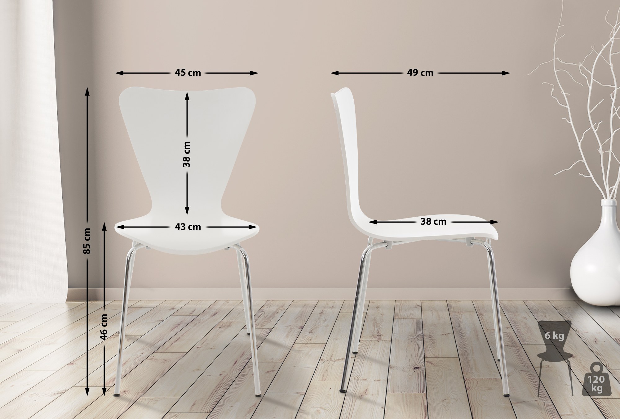 Set 8x Sedie Impilabili Calisto