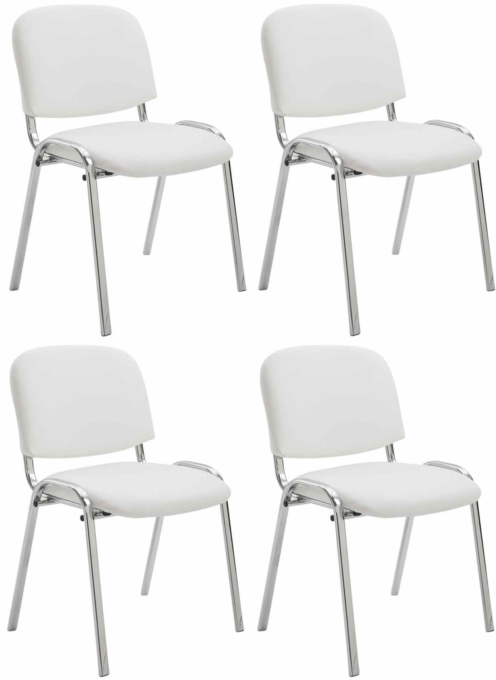 Set 4 Sedie Ufficio Ken Cromo In Similpelle