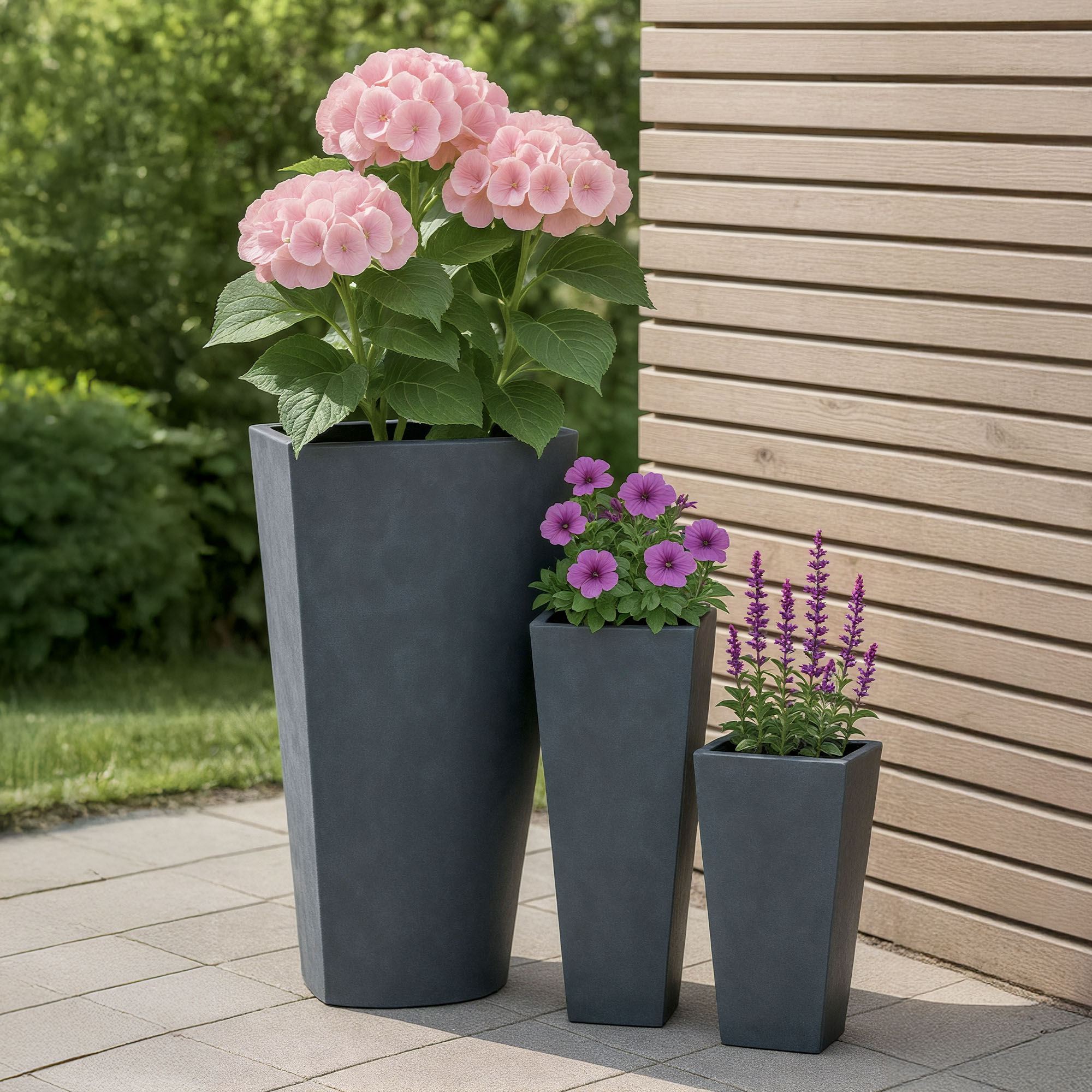 Set di 3 fioriere quadrate 2