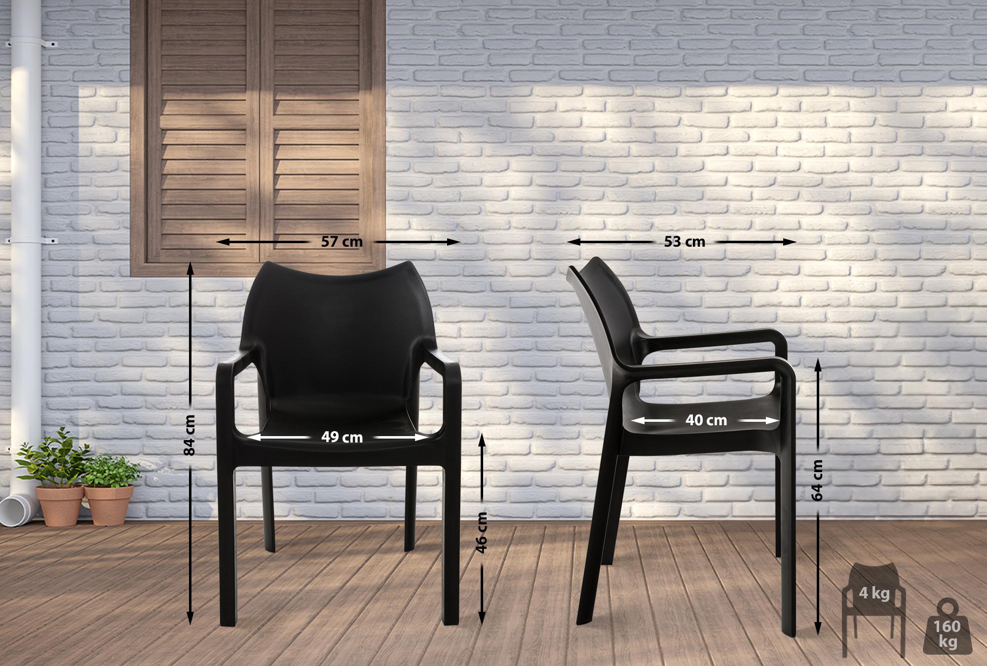 Set di 2 sedie impilabili Diva