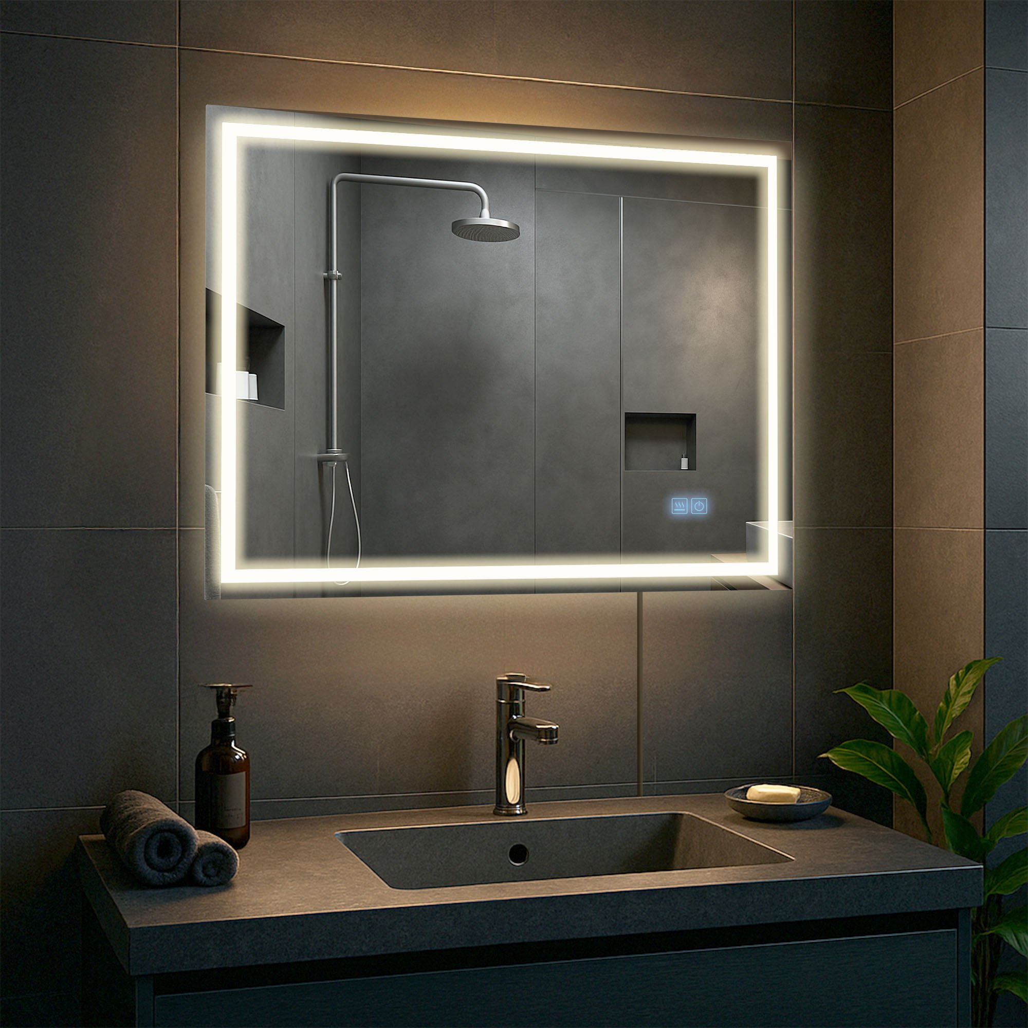 Specchio da bagno Jaffrey con Bluetooth