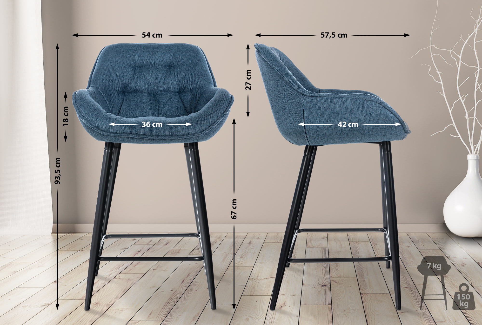 Set di 2 sgabelli da bar Gibson