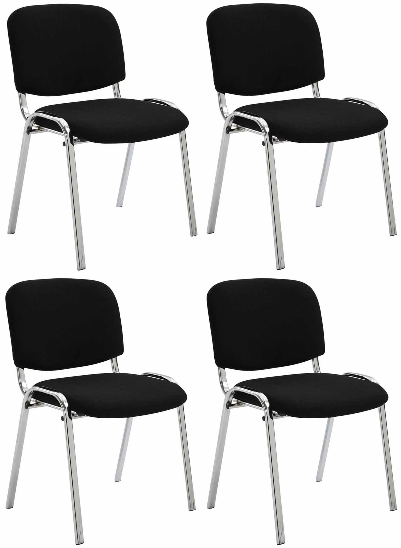 Set di 4 sedie Ken Chrome in tessuto