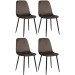 4er Set Stühle Giverny-grau-Samt
