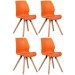 4er Set Stuhl Luna-orange-Kunststoff
