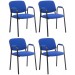 4er Set Besucherstühle Ken PRO Stoff-blau