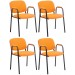 4er Set Besucherstühle Ken PRO Stoff-orange