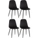4er Set Stühle Giverny-schwarz-Samt