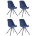 4er Set Stühle Toulouse Samt Rund-blau-Grau