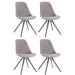 4er Set Stühle Toulouse Samt Rund-grau-Grau