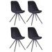 4er Set Stühle Toulouse Samt Rund-schwarz-Grau