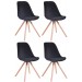 4er Set Stühle Toulouse Samt Rund-schwarz-Natura