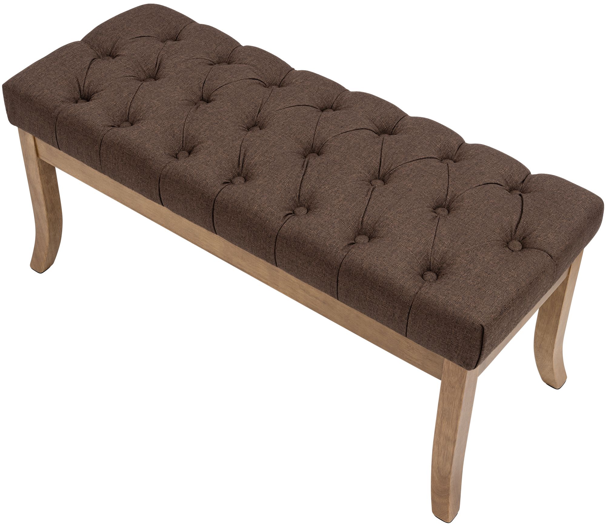 Panca Ramses in tessuto con struttura in legno chiaro