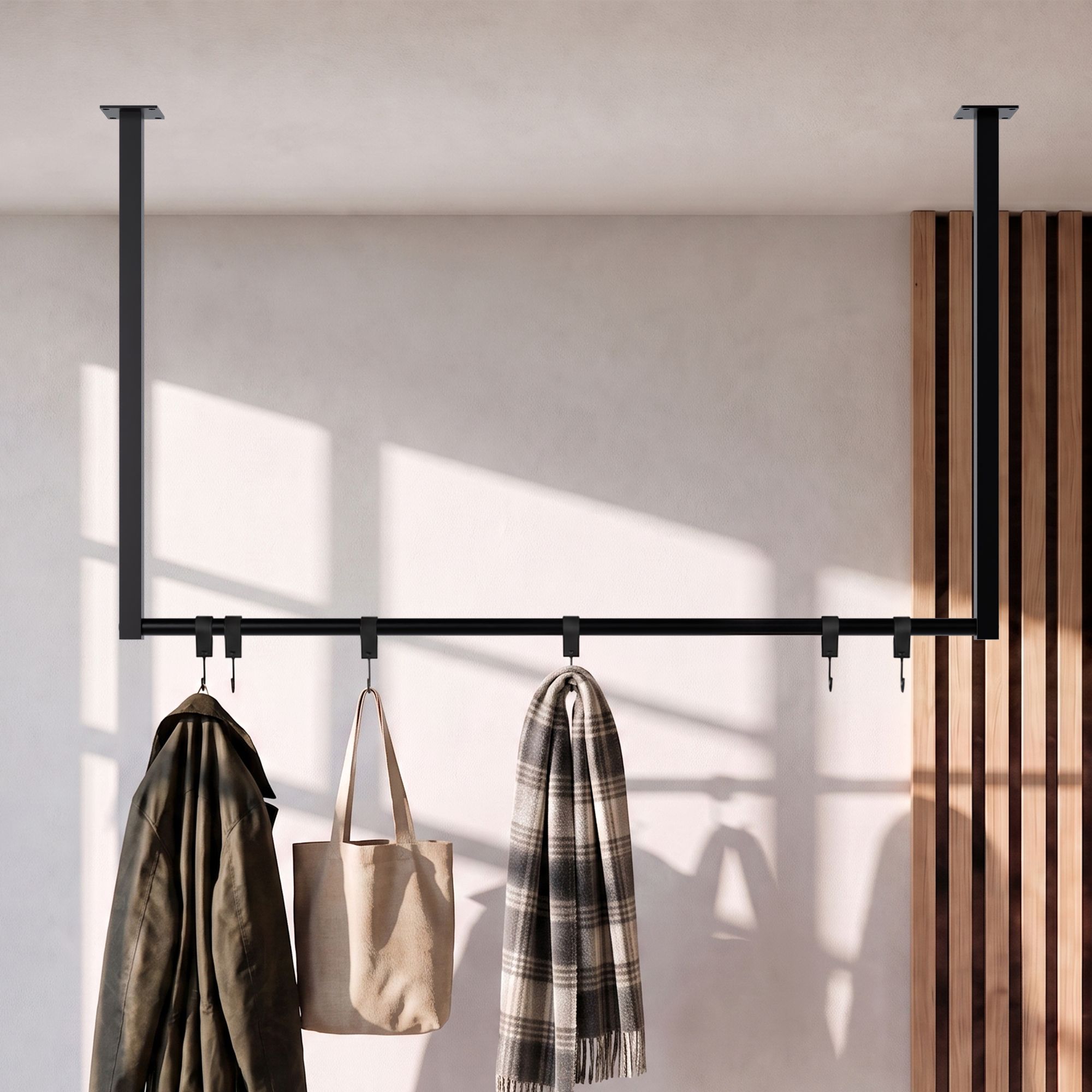 Appendiabiti Fenton nero con 6 ganci