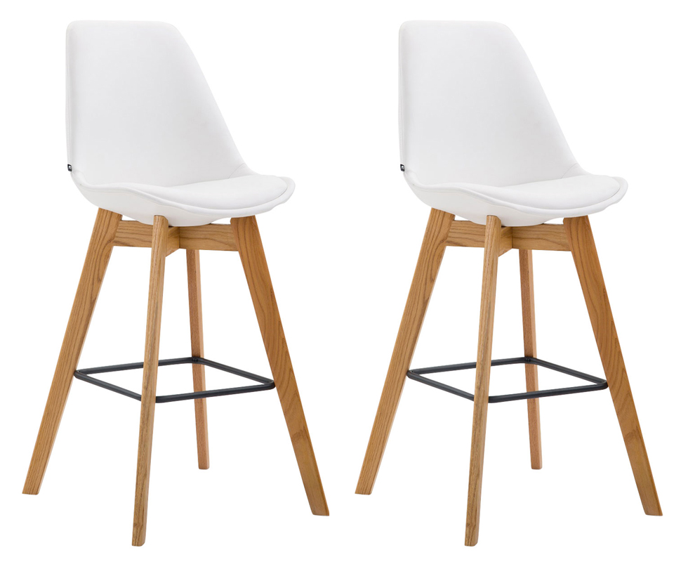Set 2 sgabelli cucina Metz in similpelle