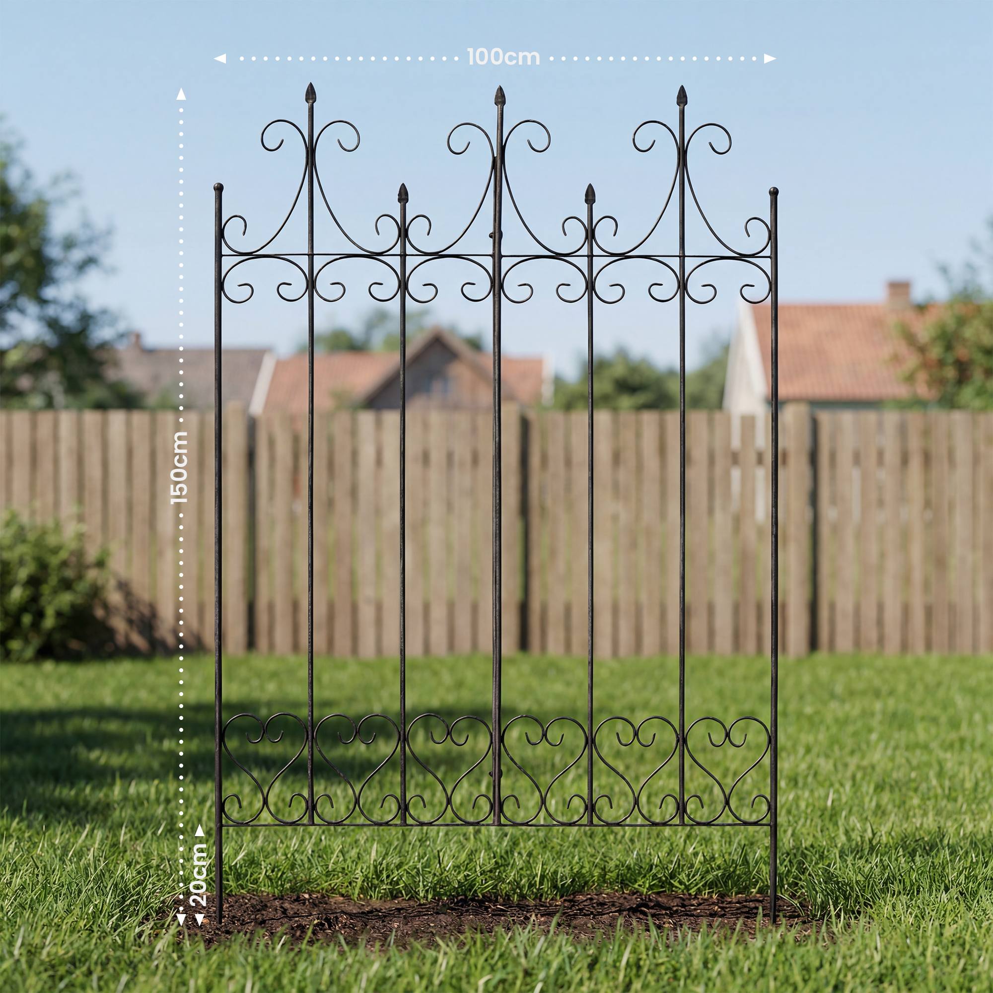 Spalliera Flieder 130x100 cm in Metallo, Stile Rustico per Rampicanti