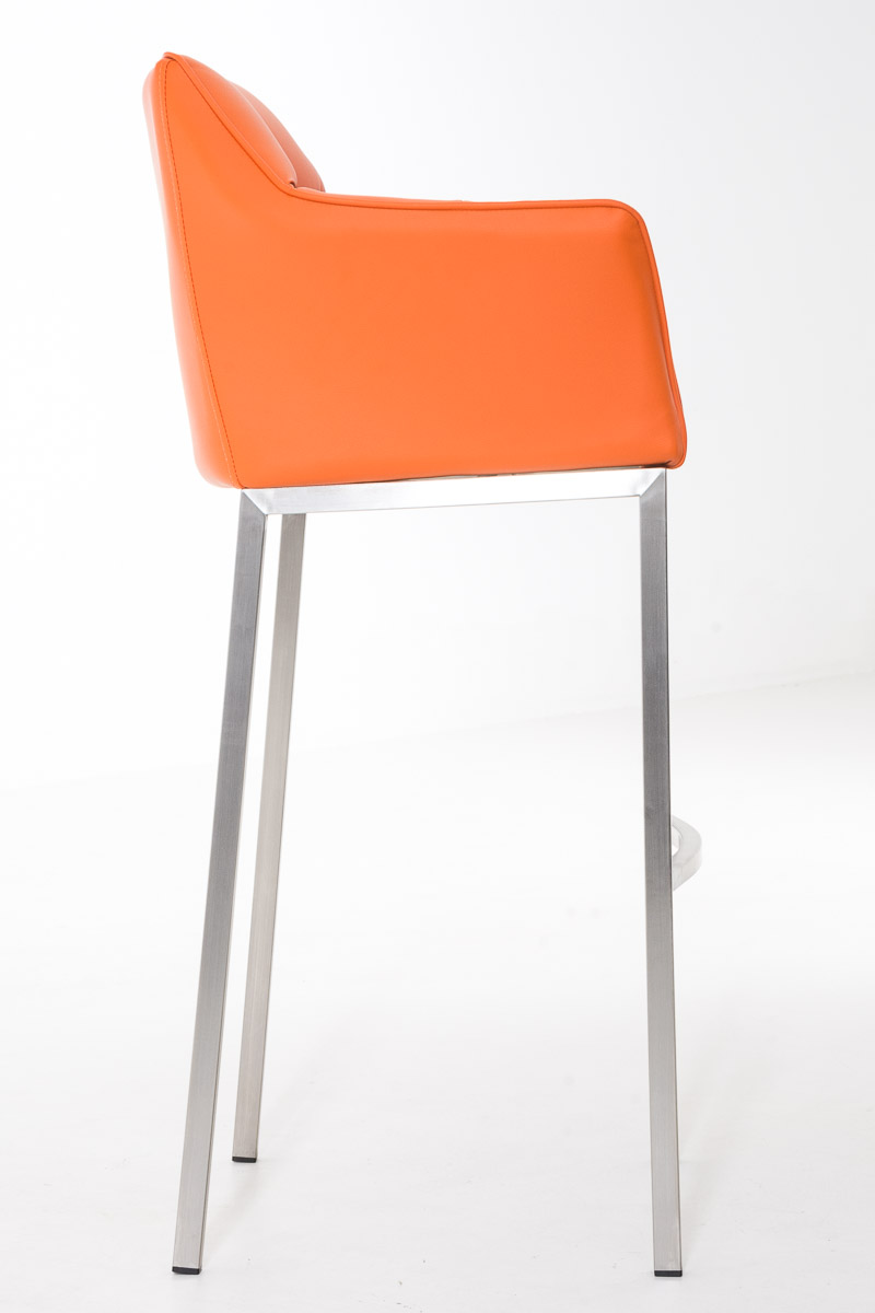 Sgabello da bar Damaso in similpelle con struttura a 4 gambe
