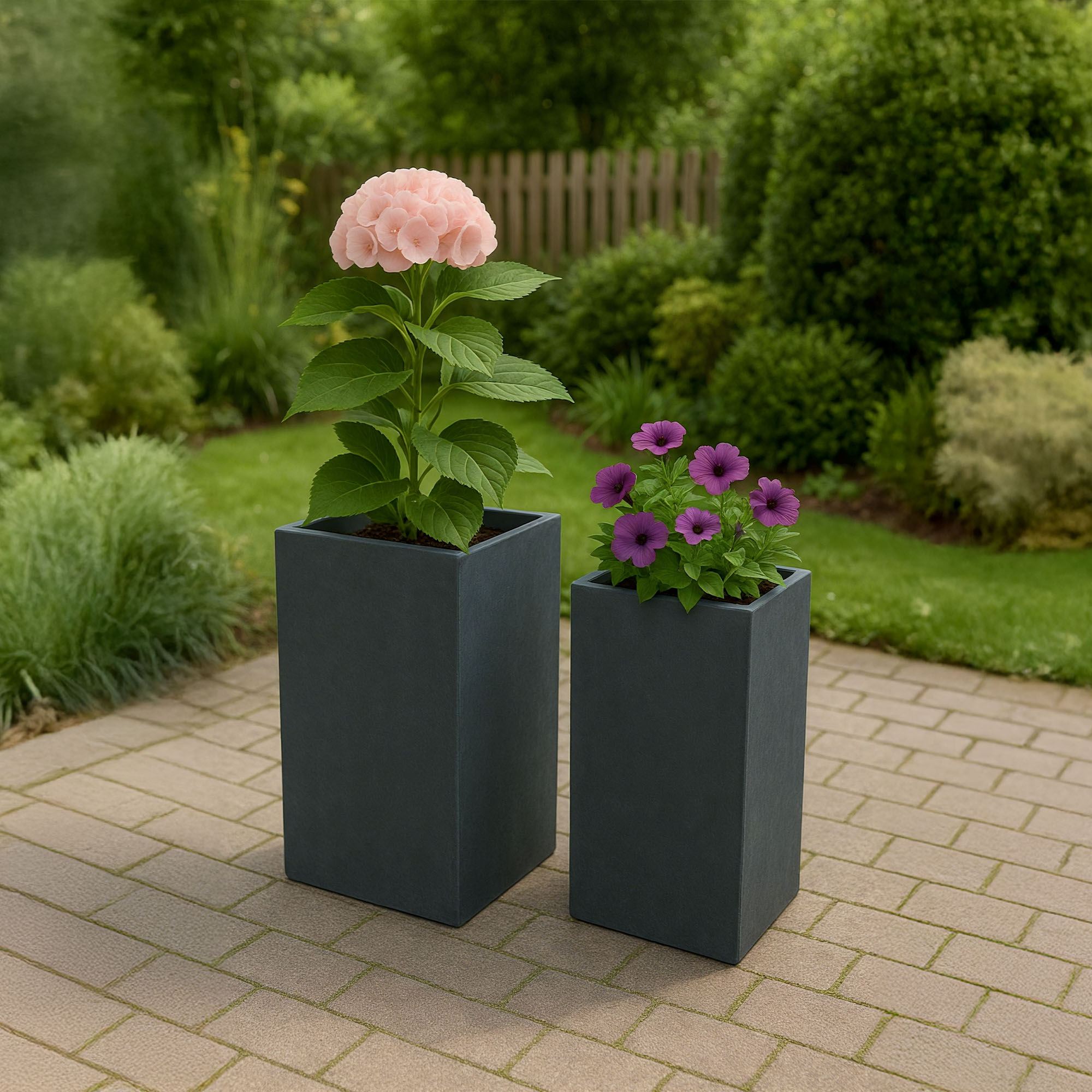Set di 2 fioriere quadrate 3