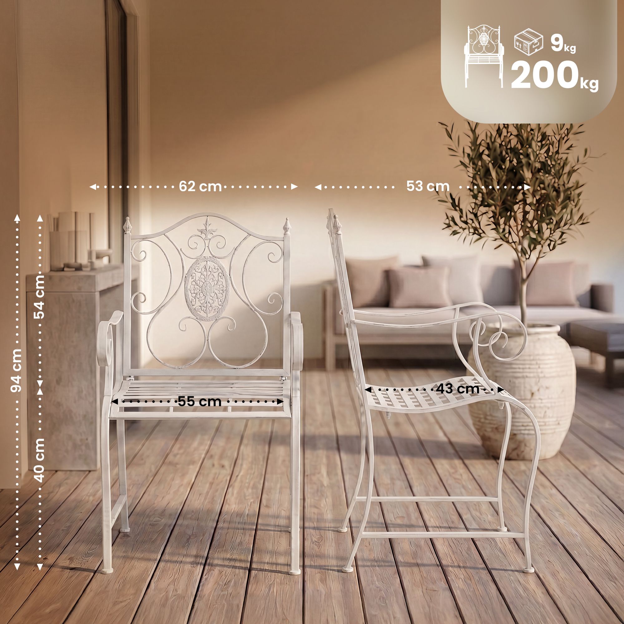 Set di 2 sedie da giardino Punjab