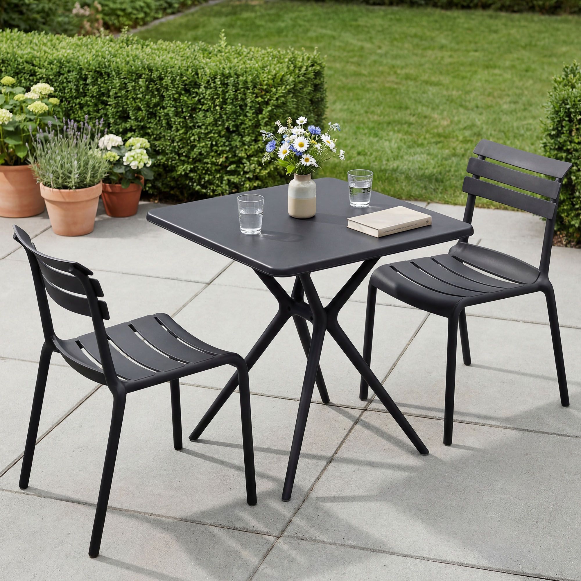 Set Mobili da Giardino Vela con 2 Sedie