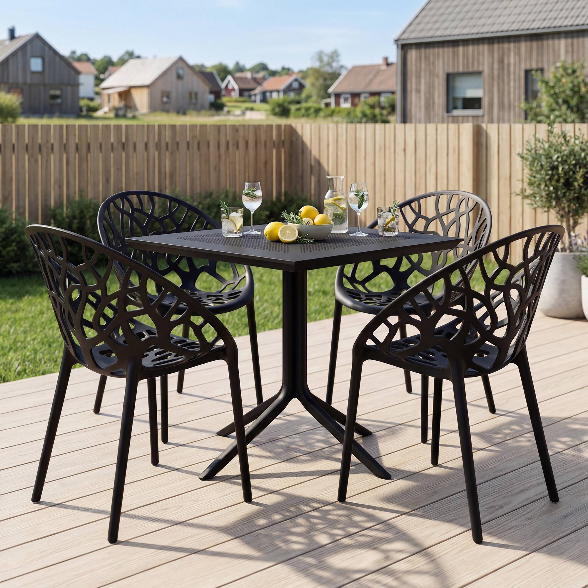 Set mobili da giardino Avara con 4 sedie