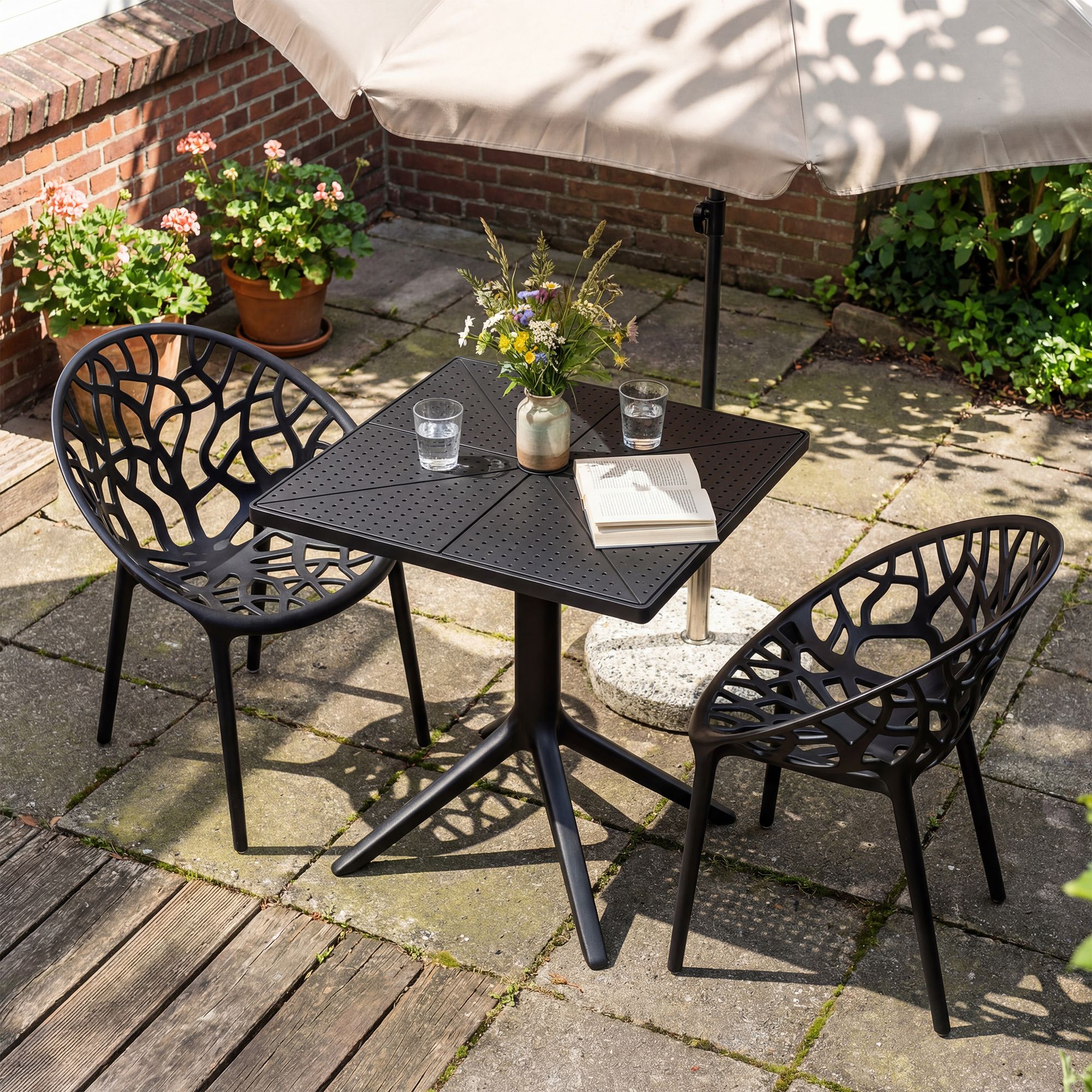 Set da giardino Neriva con 2 sedie