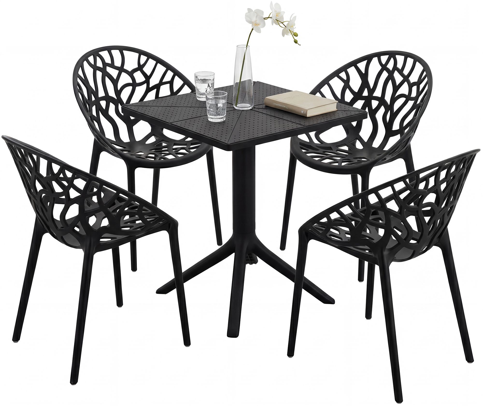 Set da giardino Neriva con 4 sedie