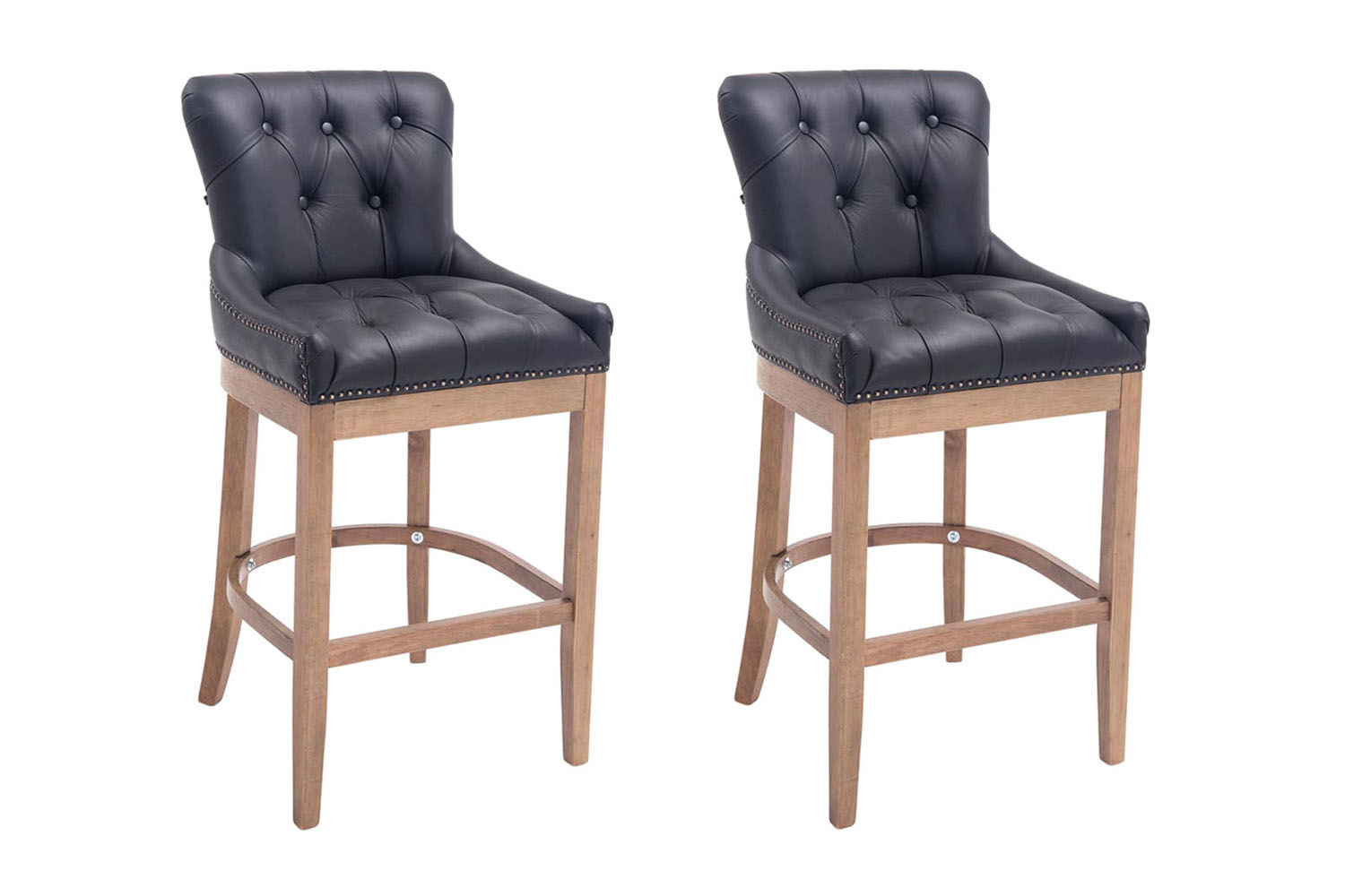 Set 2 sgabelli Lakewood in vera pelle