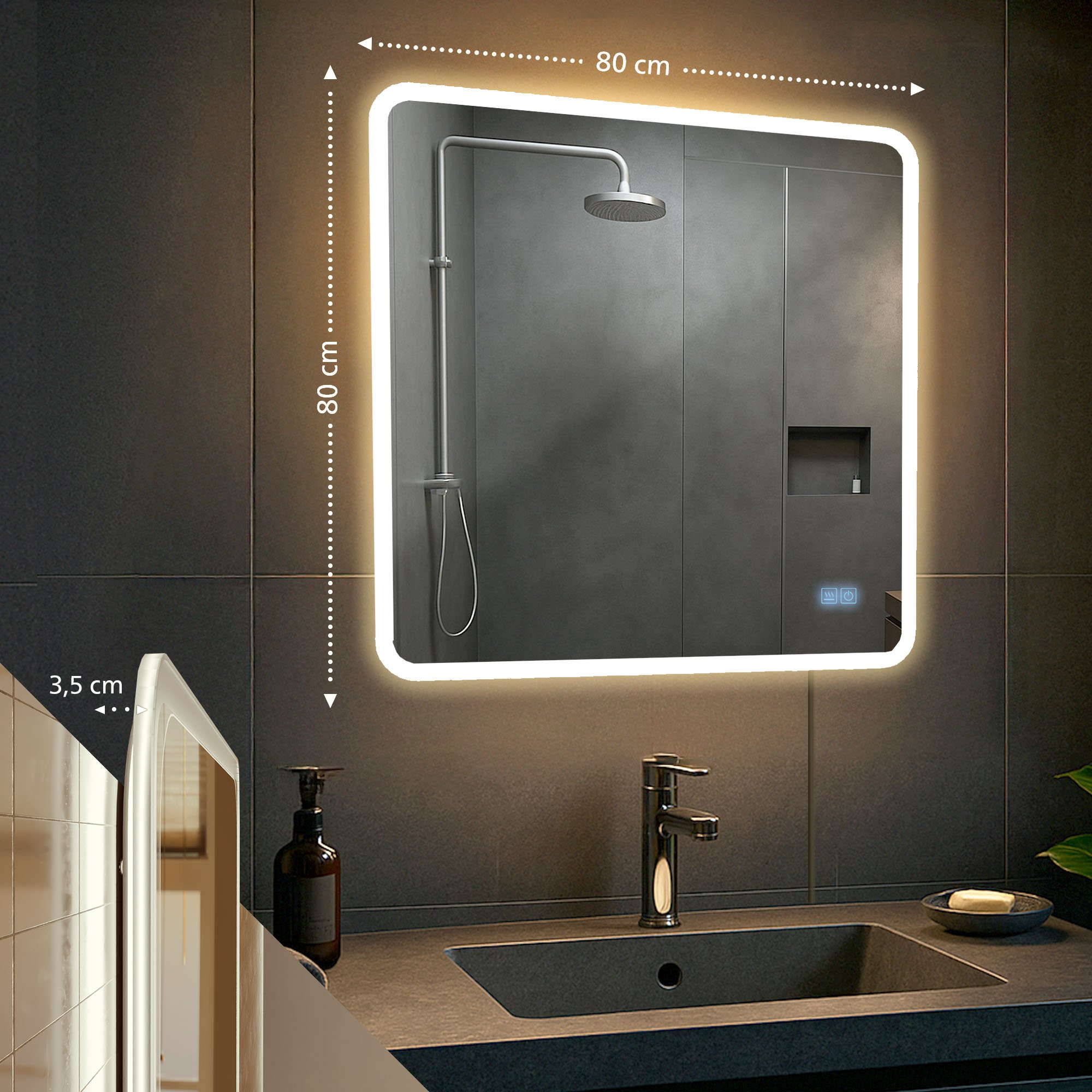 Specchio da bagno Jericho con Bluetooth