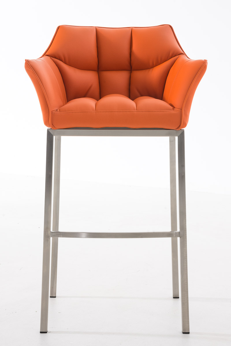 Sgabello da bar Damaso in similpelle con struttura a 4 gambe