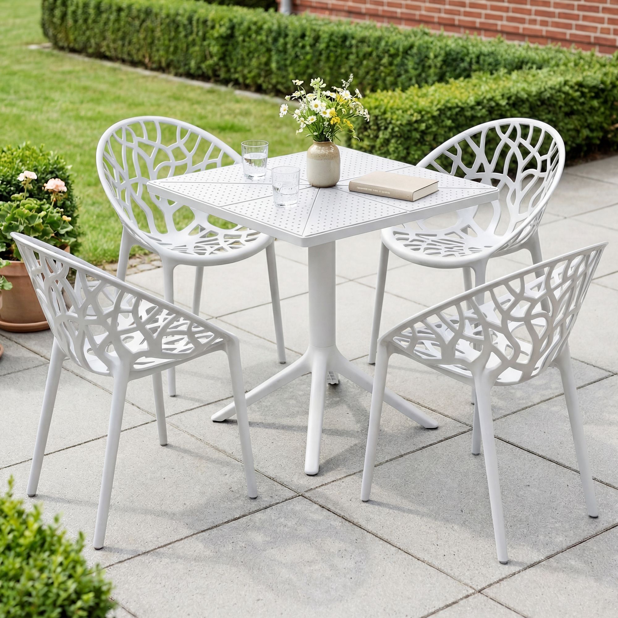 Set da giardino Neriva con 4 sedie
