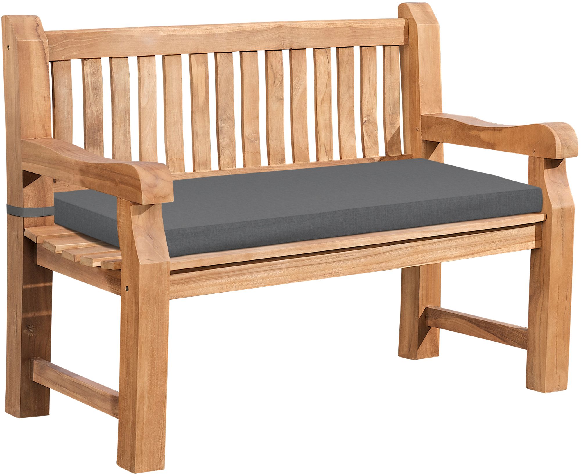 Panca da Giardino in Legno Teak Daxon con Cuscino per Seduta