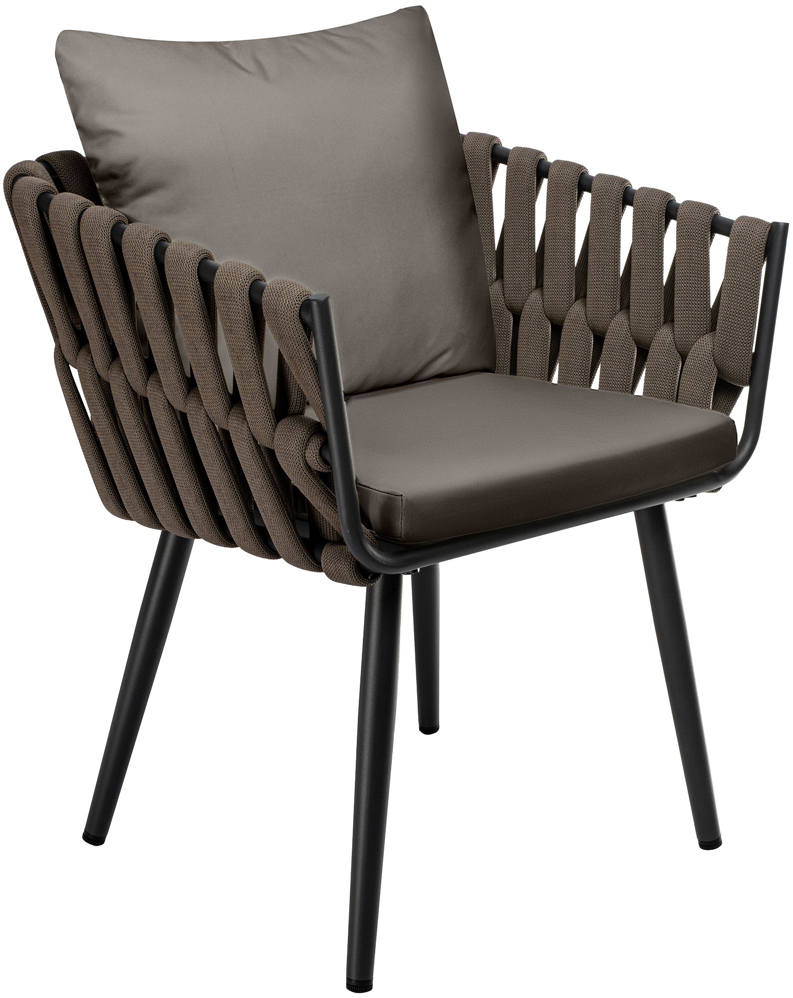 Sedia da giardino Lombardia taupe con cuscino