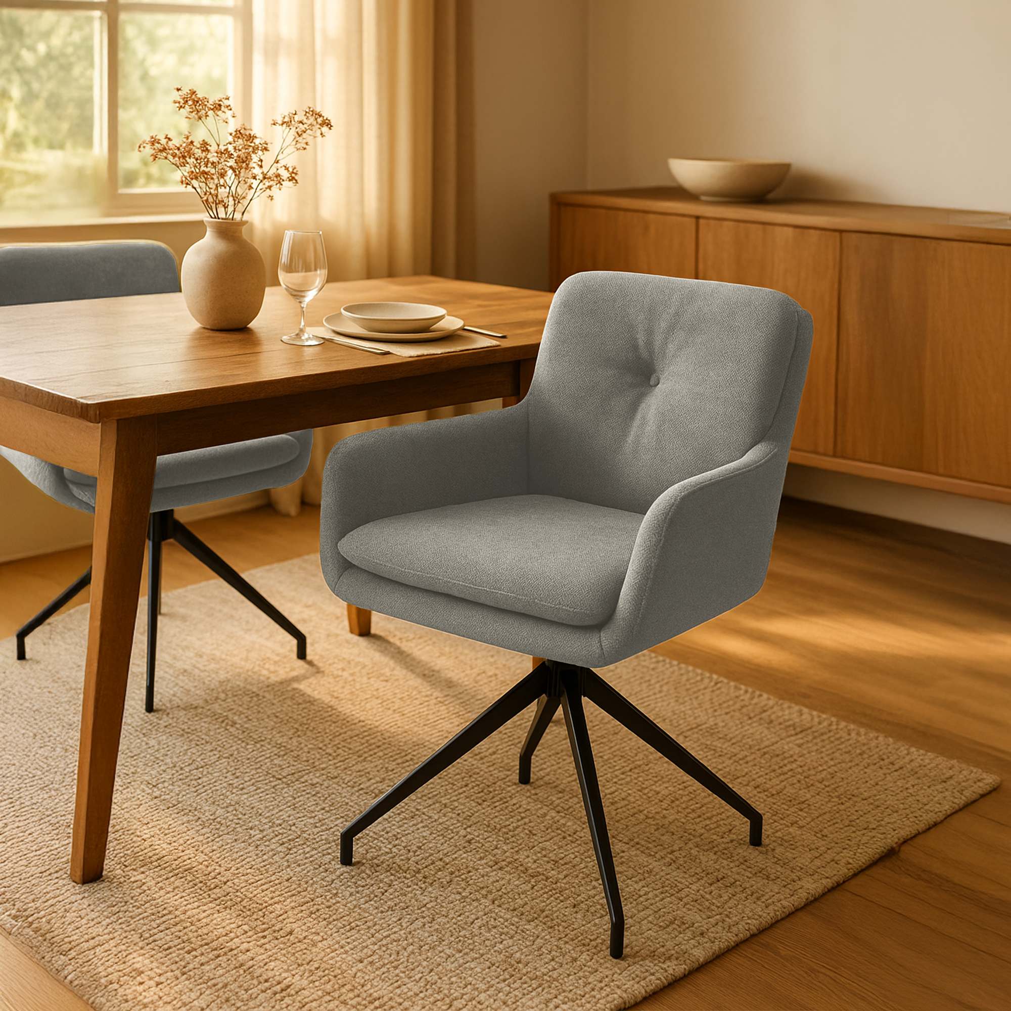 Set di 2 sedie da pranzo in tessuto Pickett
