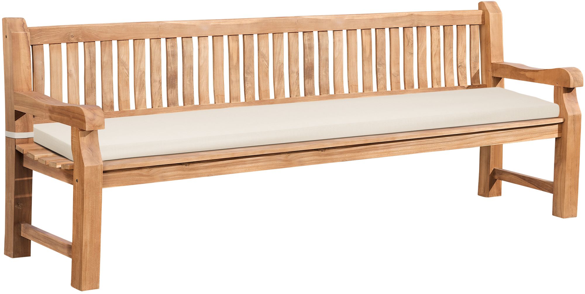 Panca da Giardino in Legno Teak Daxon con Cuscino per Seduta