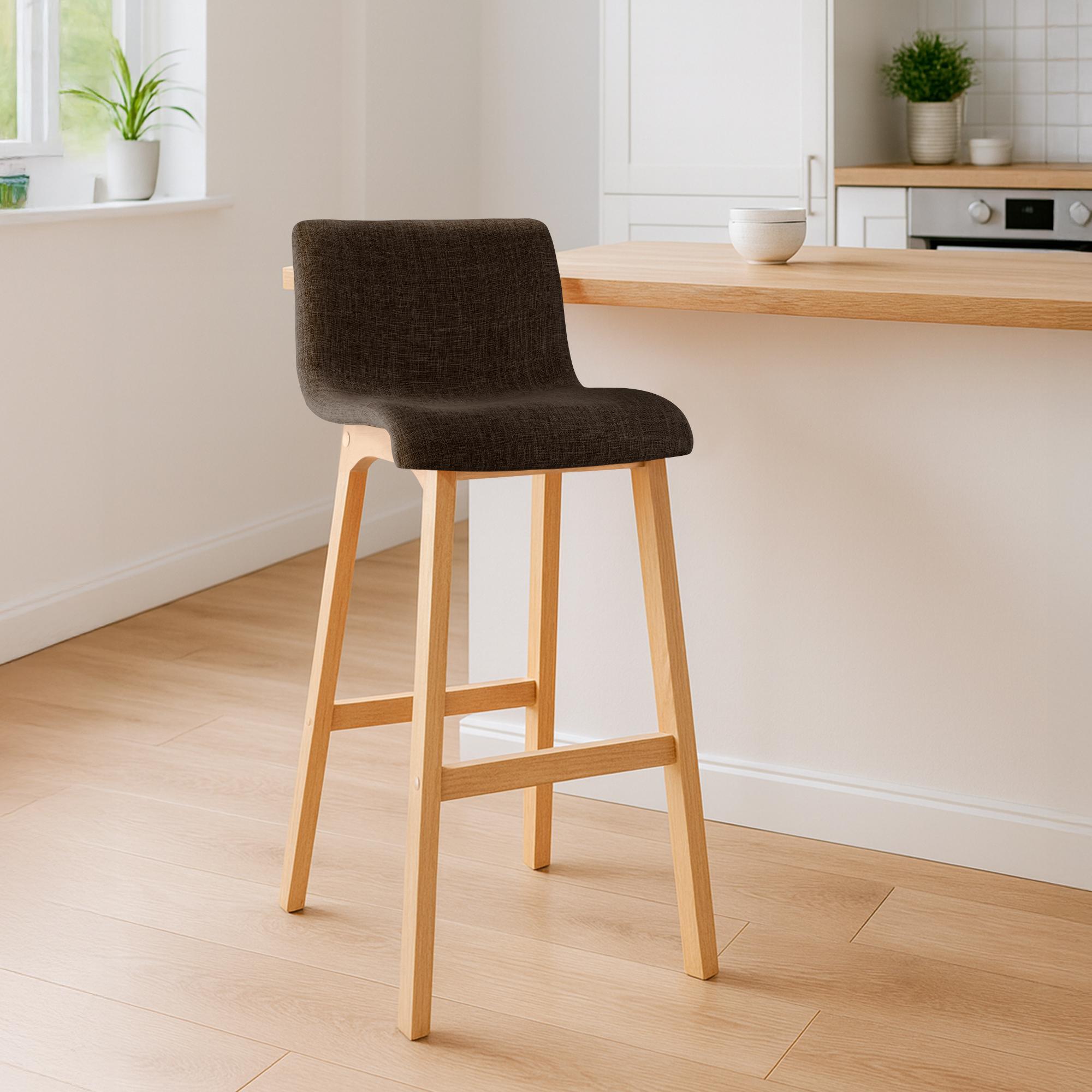 Sgabello da Bar Hover Tessuto Base a Quattro Gambe Natura