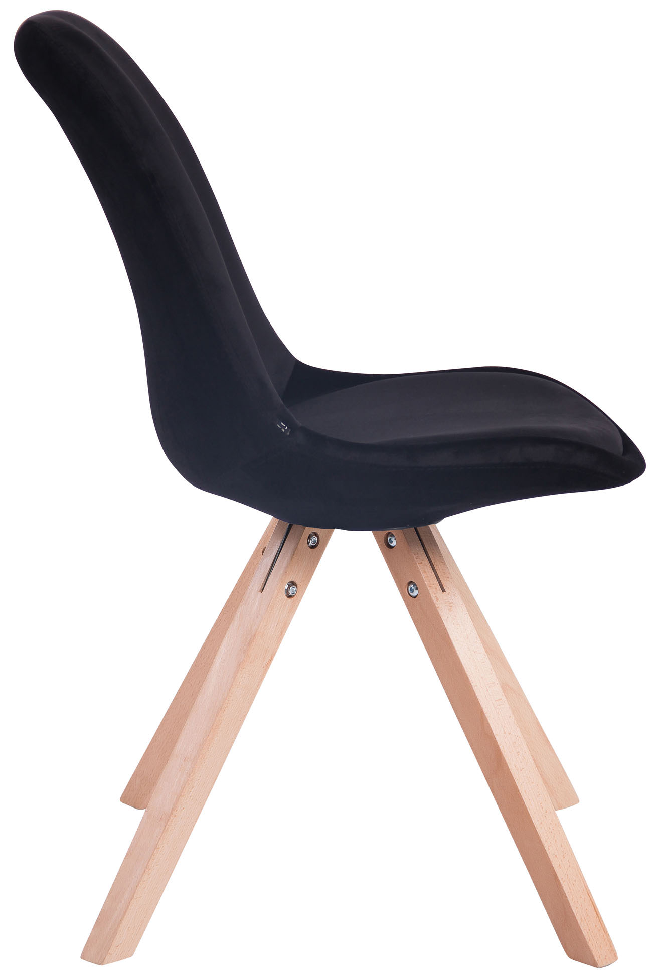 Sedia Toulouse in velluto gambe quadrate