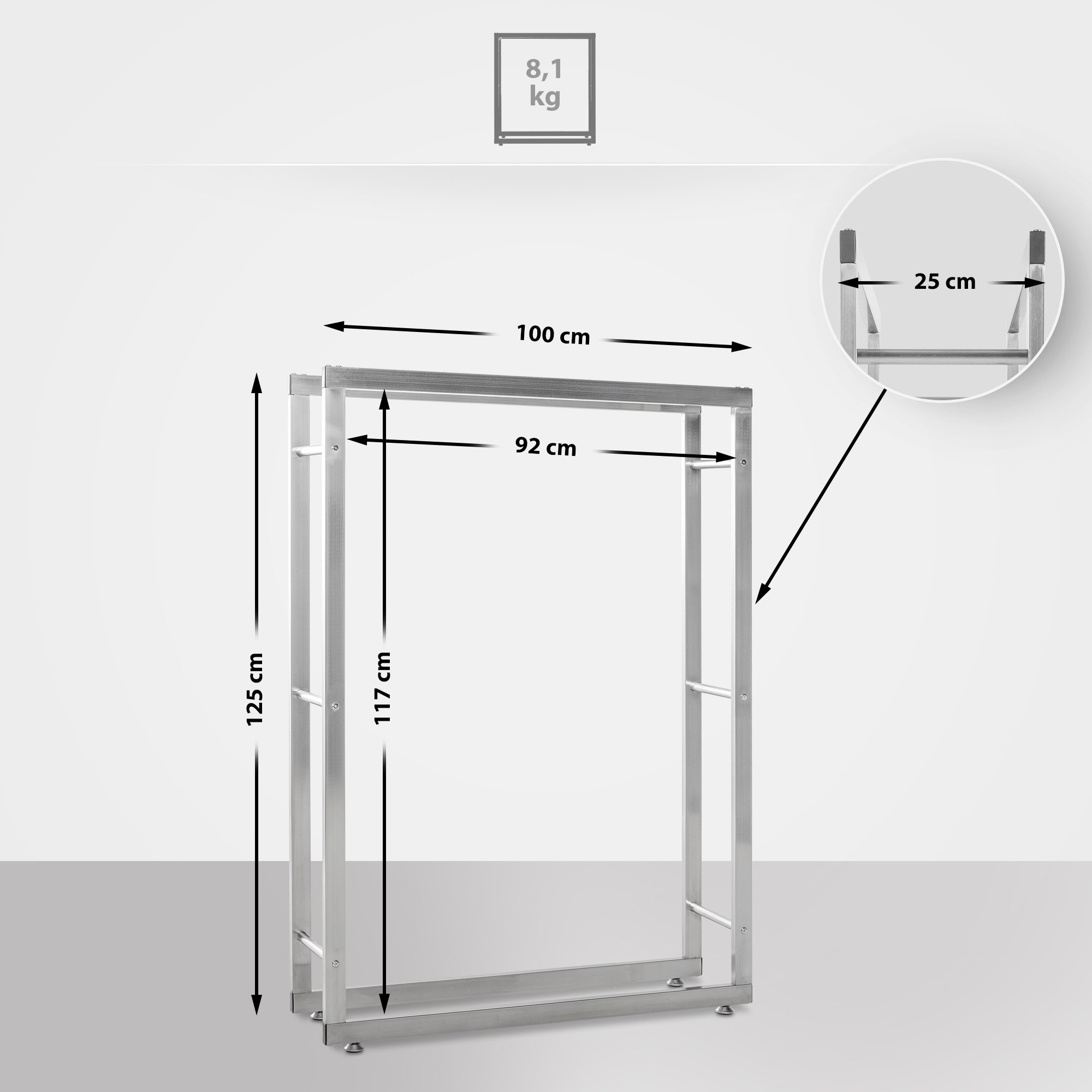 Porta legna Keri in acciaio inox