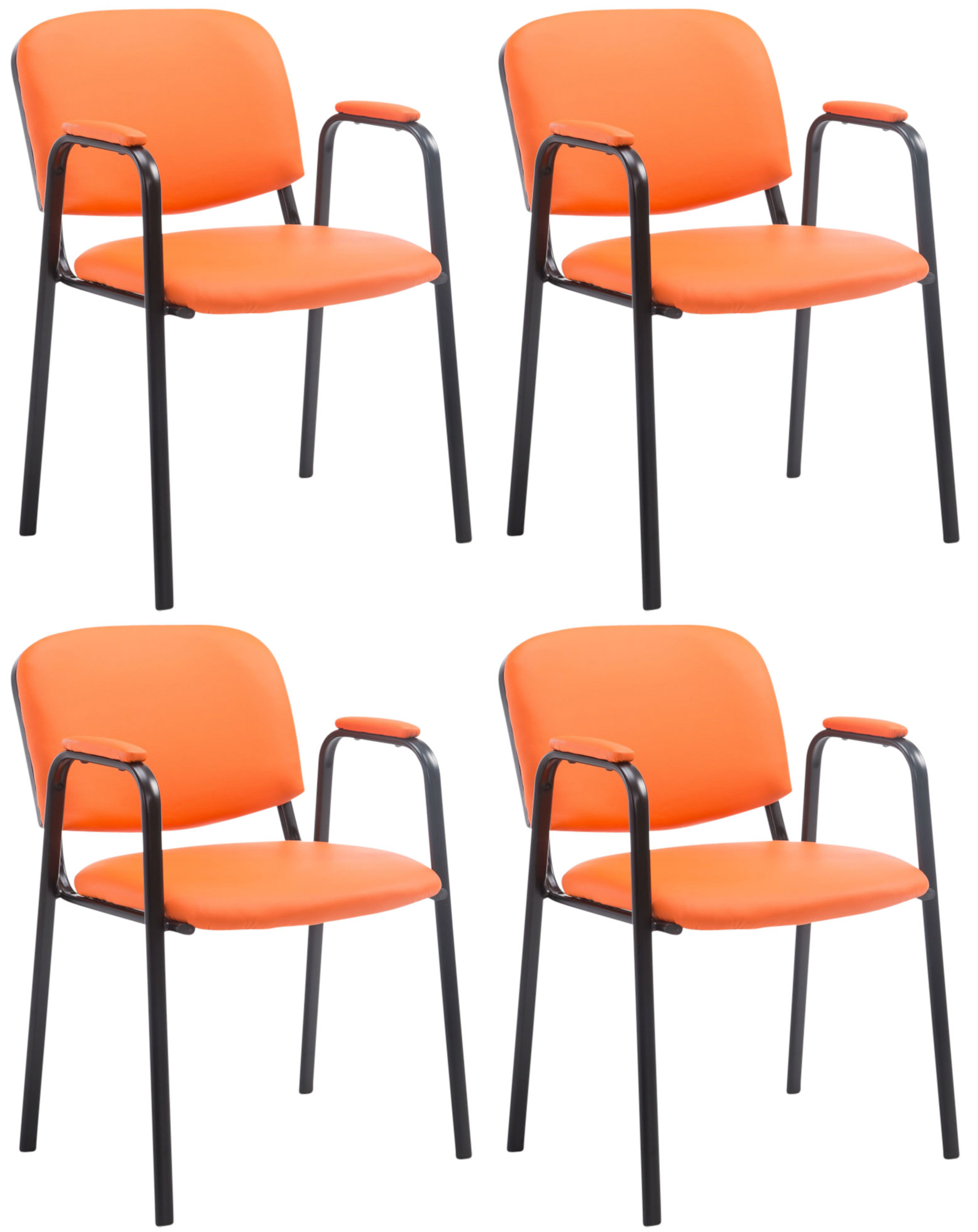 Set di 4 Sedie Impilabili Ken Pro in Ecopelle