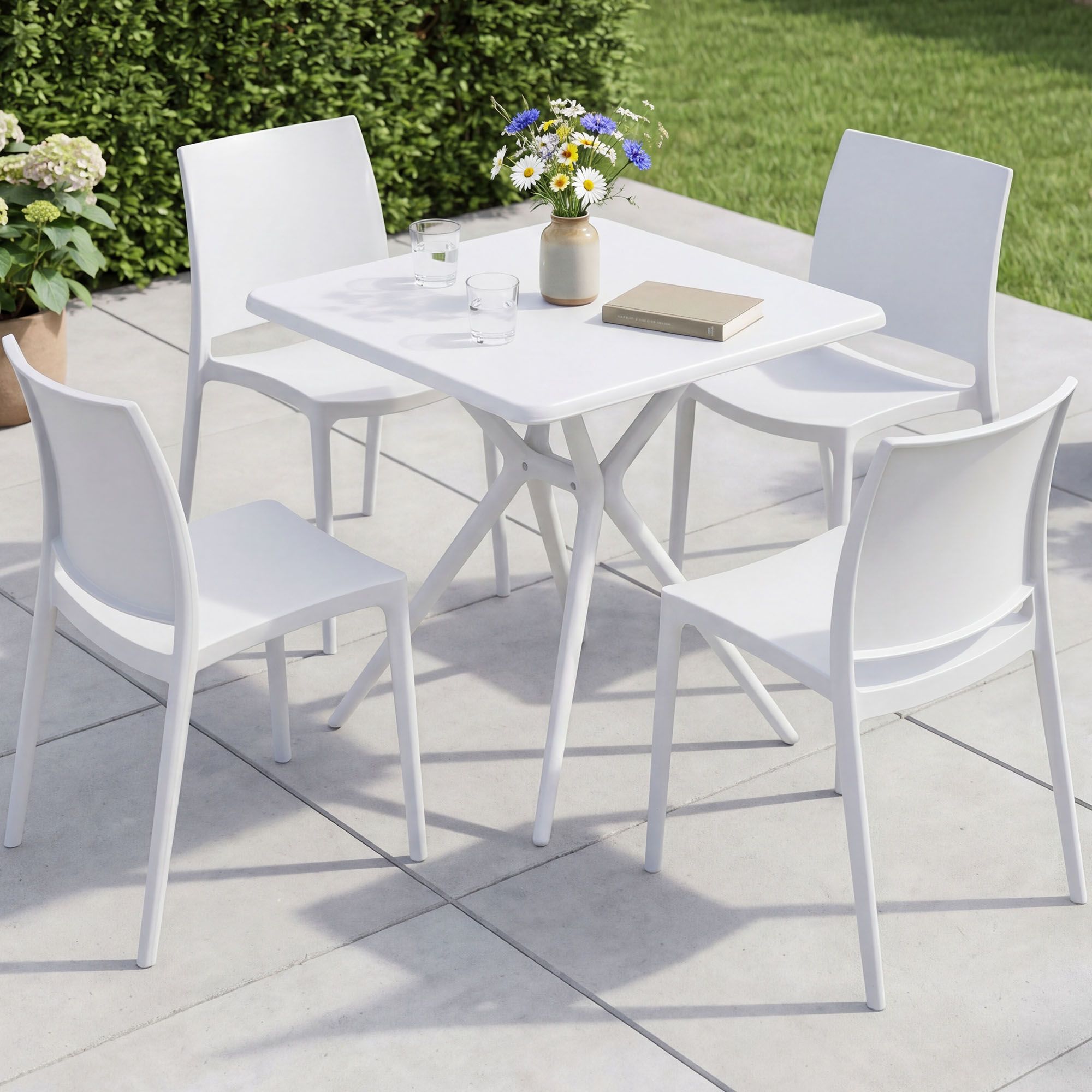 Set Mobili da Giardino Amino con 4 Sedie