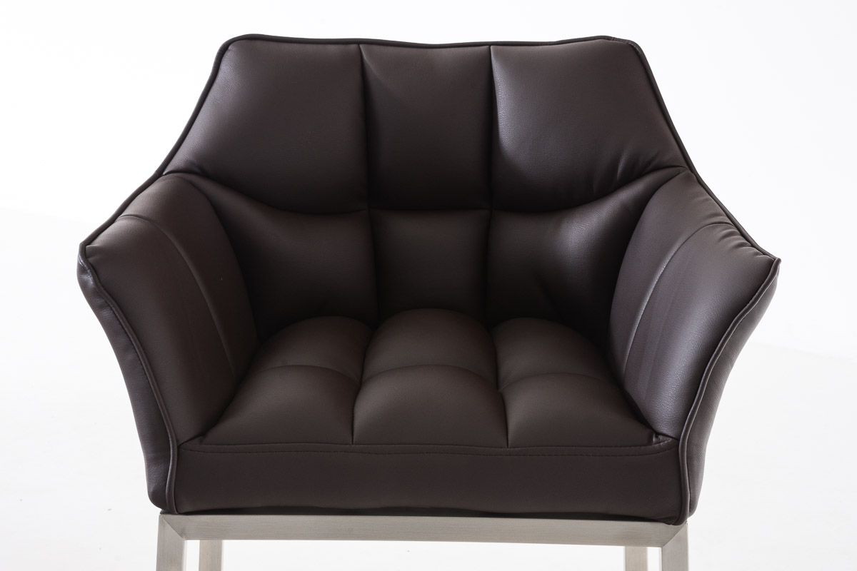 Sgabello da Bar Damaso in Similpelle con Base a Quattro Gambe