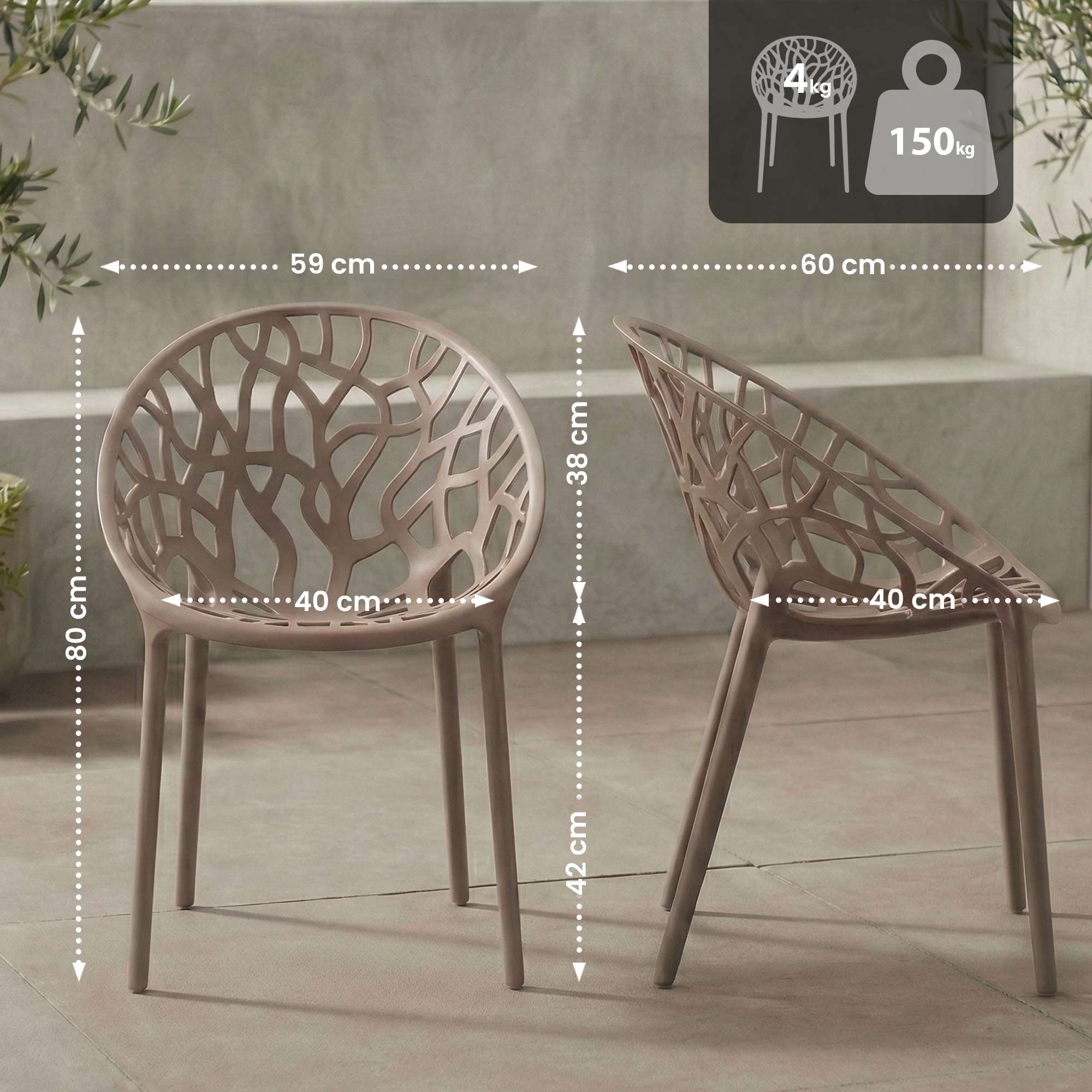 Set da 2 Sedie da Giardino Hope