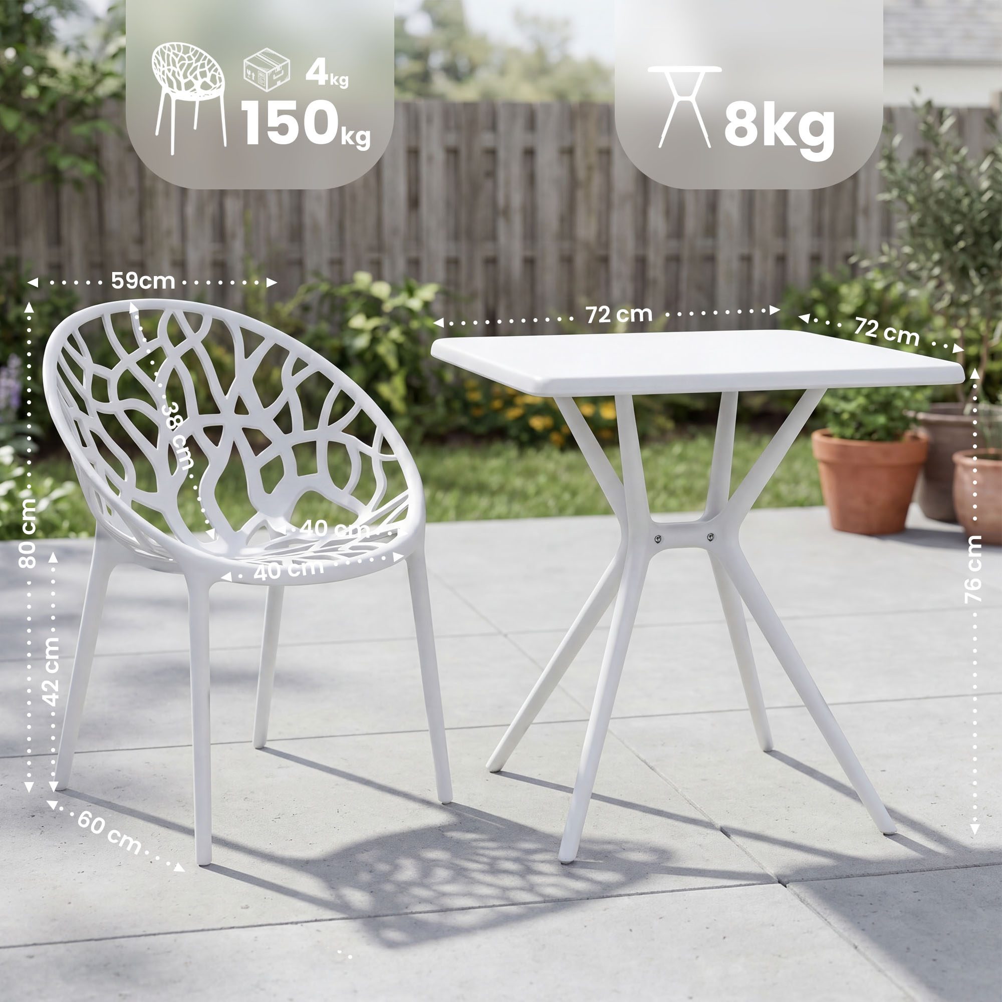 Set da giardino Lumera con 2 sedie