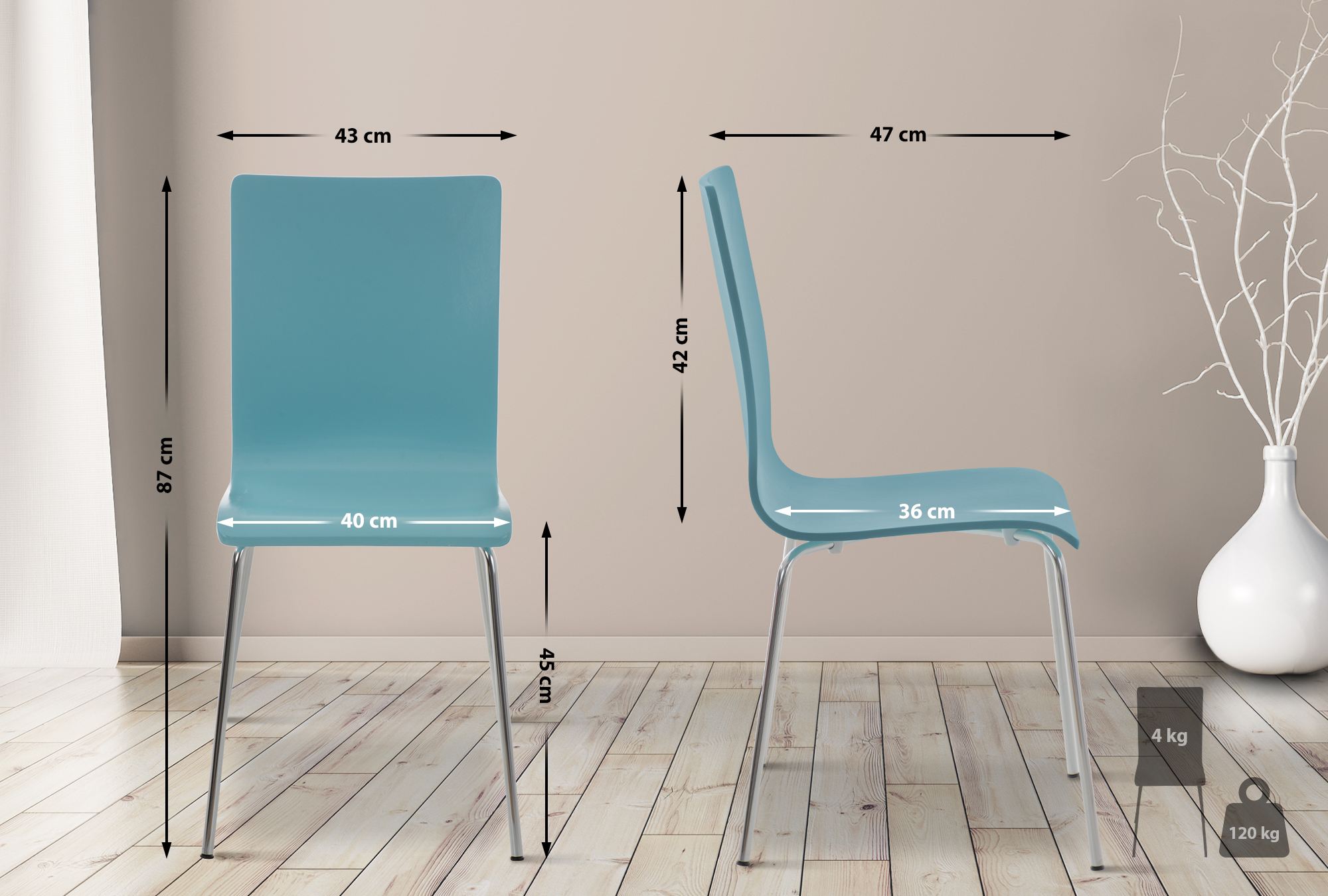 Set 4 Sedie Visitatore PEPE